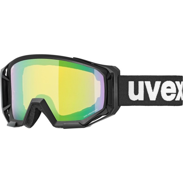 Uvex Athletic CV Brille black mat mirror green/yellow S1