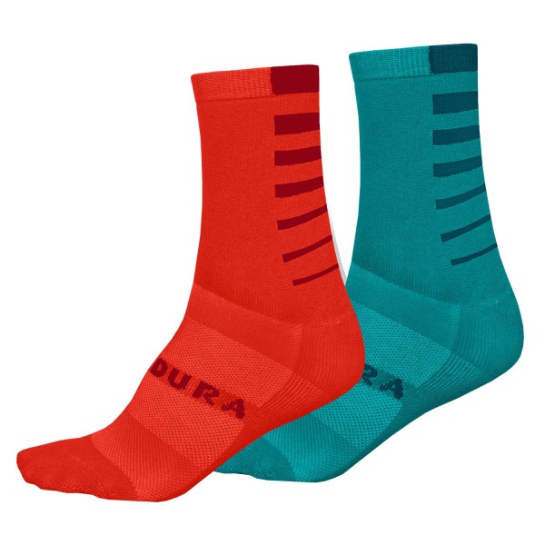 Endura Damen Coolmax® Stripe Socken (2er Pack) Pazifik Blau