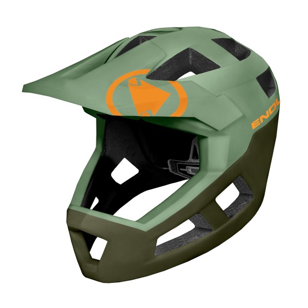 Endura SingleTrack Full Face Helm Olivgrün