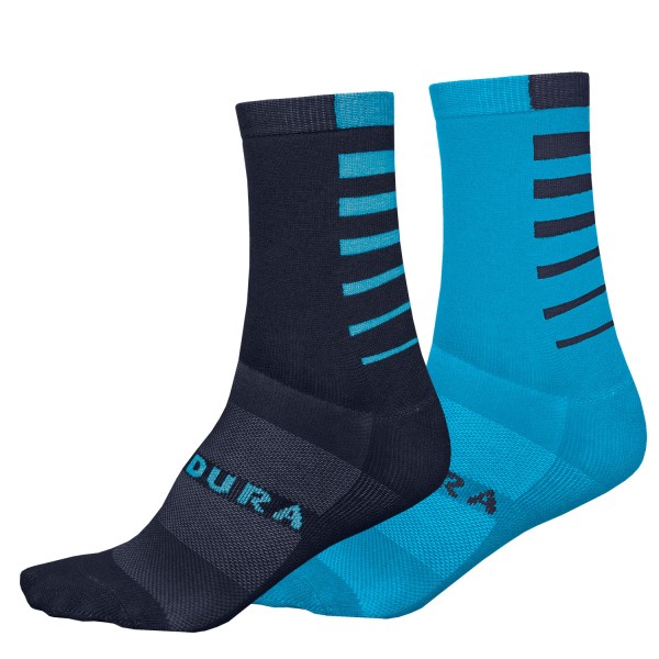 Endura Coolmax® Stripe Socken (Doppelpack) Electric Blue