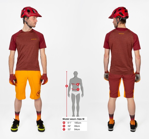 Endura SingleTrack Kurzarmtrikot Granatapfel
