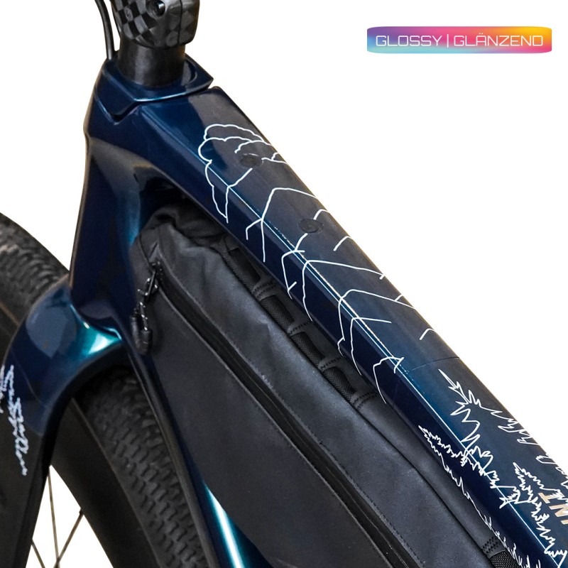Unleazhed BPG01 Forest white glossy - Rahmenschutzfolie Gravelbike