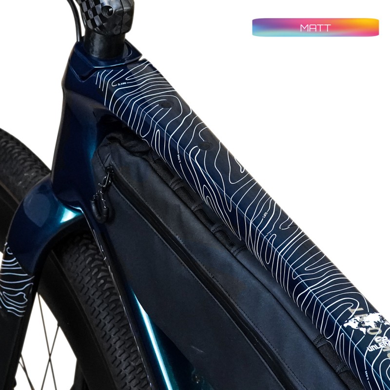 Unleazhed BPG01 Topolines white matt - Rahmenschutzfolie Gravelbike