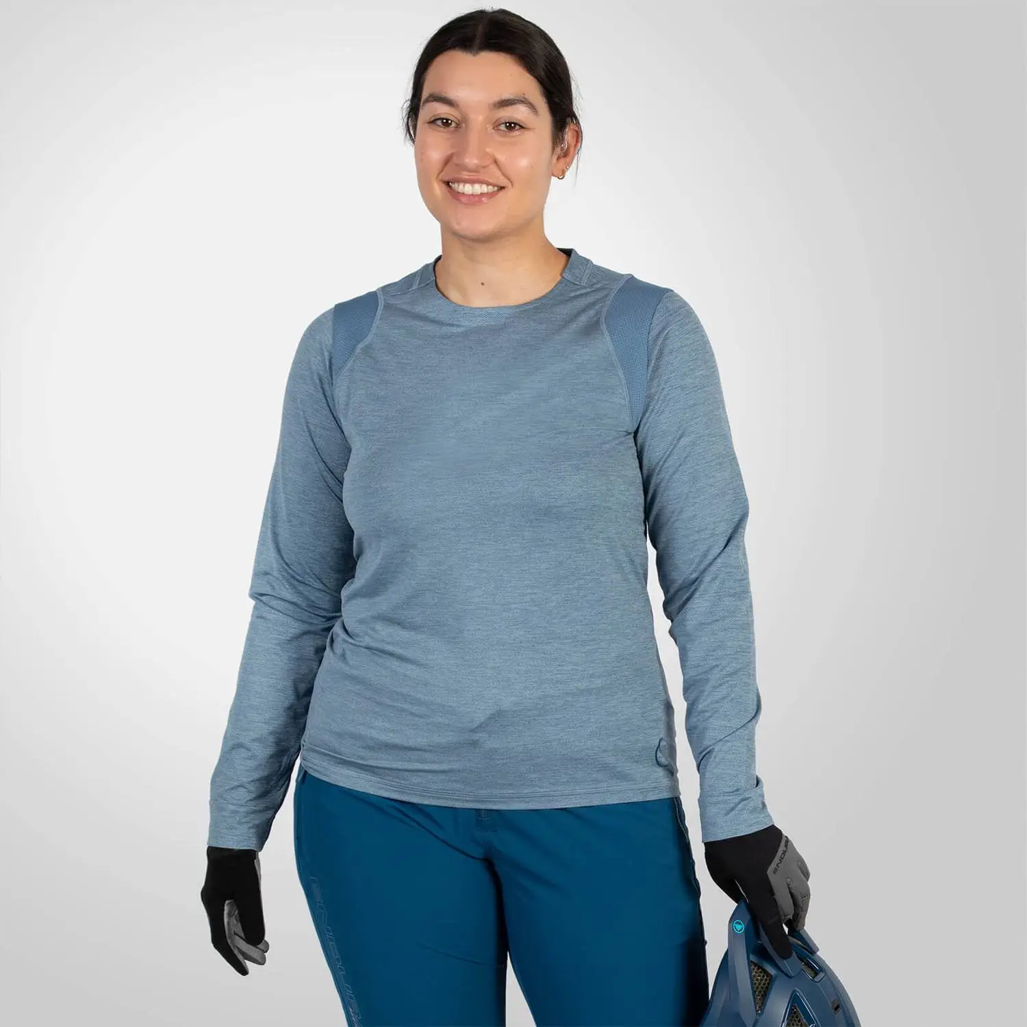 Endura Damen SingleTrack Trikot Langarm Stahlblau – Bild 3