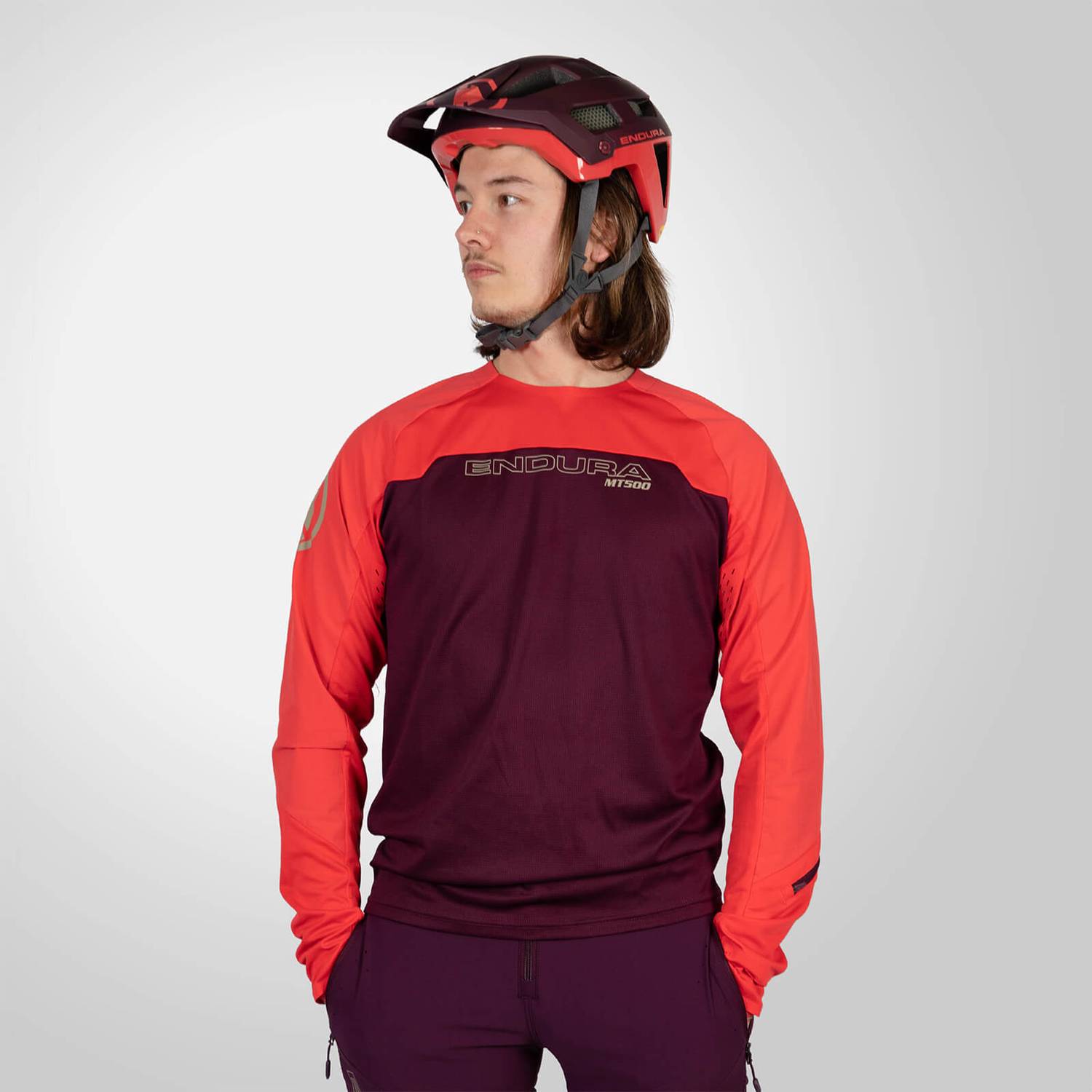 Endura MT500 Burner Trikot (langarm) Aubergine – Bild 3
